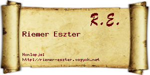 Riemer Eszter névjegykártya